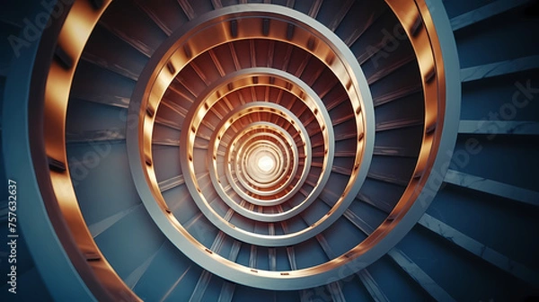 Obraz Top view of spiral staircase in building