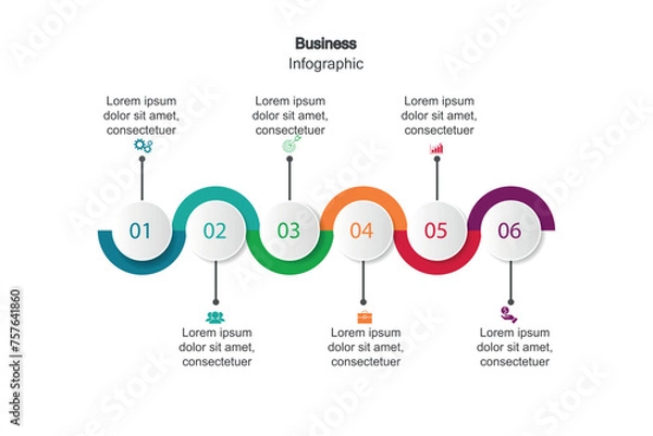 Obraz Four Stage Process Cycle Business Infographic