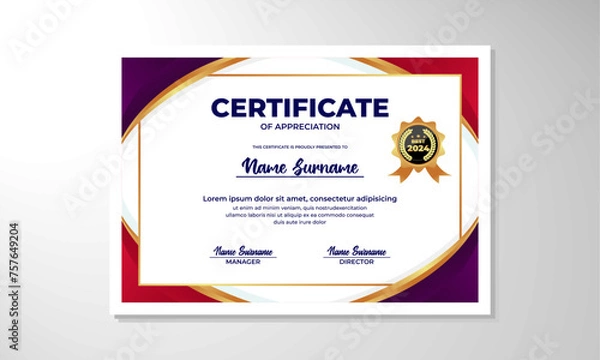 Fototapeta elegant gradient certificate design template