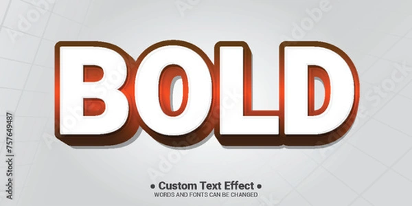 Fototapeta Free vector bold editable text effect modern, 3d creative and font style