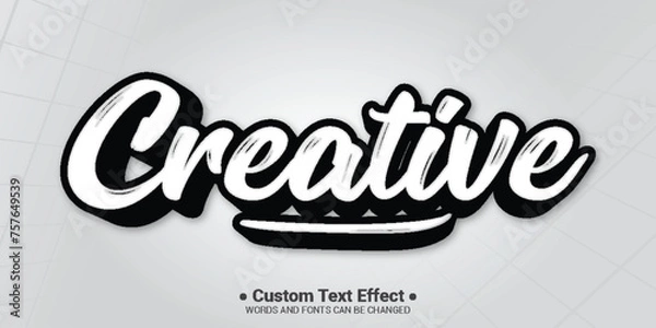 Fototapeta Free vector editable text effect modern, 3d creative and font style