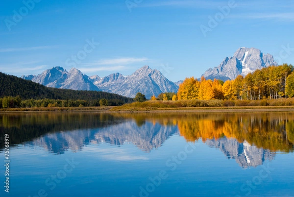 Obraz Grand tetons rippled reflections