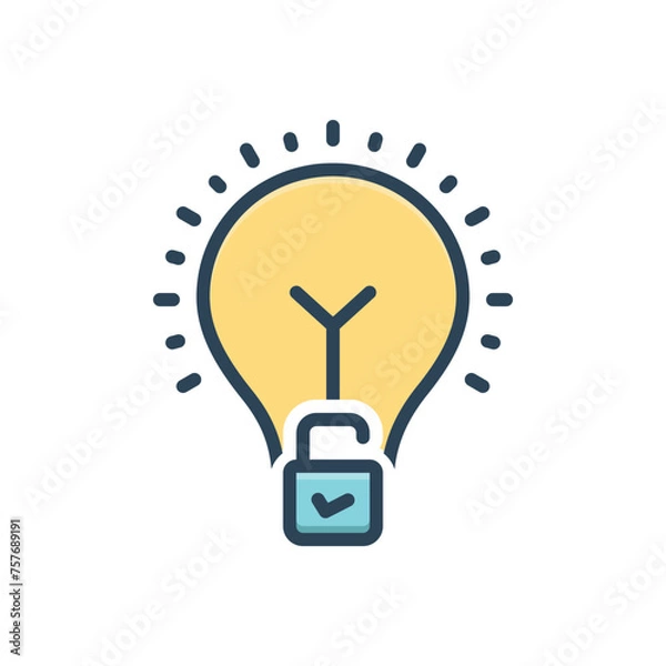 Obraz Color illustration icon for solution