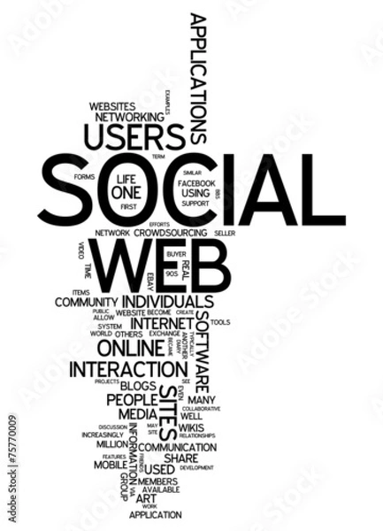 Fototapeta Word Cloud Social Web