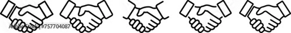 Fototapeta Set of icons of a handshake as a concept of support and trust or business partnership