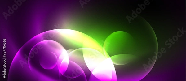 Fototapeta Shiny color neon glowing design. Vector Illustration For Wallpaper, Banner, Background, Card, Book Illustration, landing page