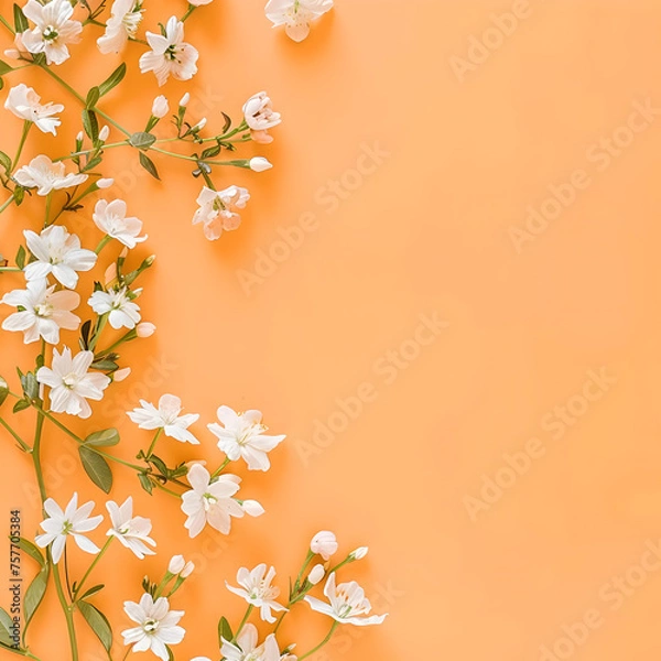 Fototapeta Elegant Invitation Template with Spring Flowers