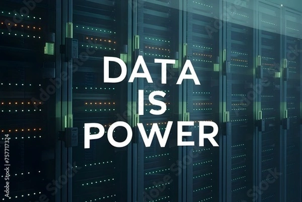 Obraz Data is power Efficient Technological Hub: A Server Room Filled with Rows of Blinking Lights