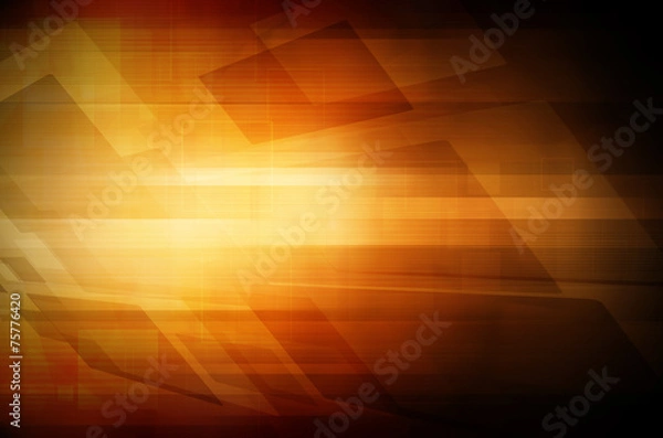Fototapeta Abstract dark orange tech background.