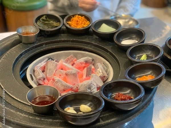 Obraz 바베큐 그릴 숯 숯불 요리 