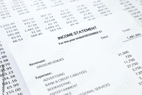 Obraz Small business income statement