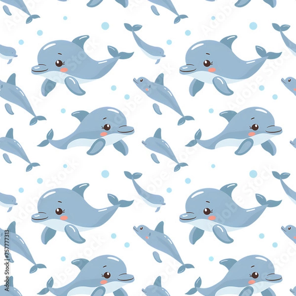 Obraz Cute Dolphin Seamless Pattern
