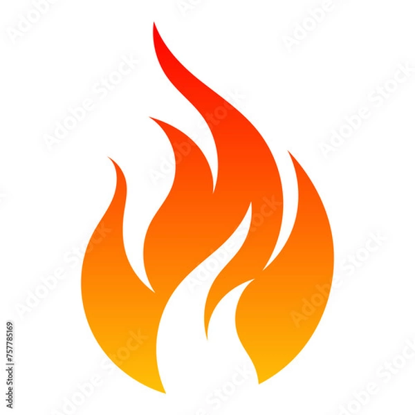 Obraz Simple vector flame icon