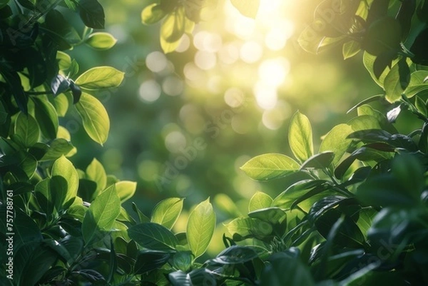 Fototapeta Sunlight Streaming Through Tree Leaves