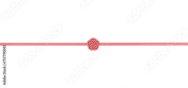 Obraz 水引　梅結び　素材　和　シンプル　お祝い　お歳暮　お中元　ギフト　年賀　白背景　白バック　透過