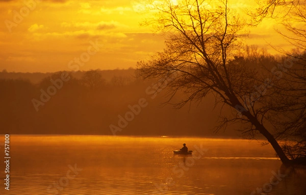 Fototapeta fishing from a kayak