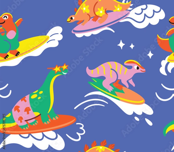 Fototapeta Wzór surfingu Dino Team