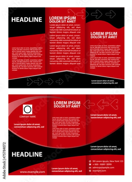 Fototapeta Modern tri-fold brochure design template