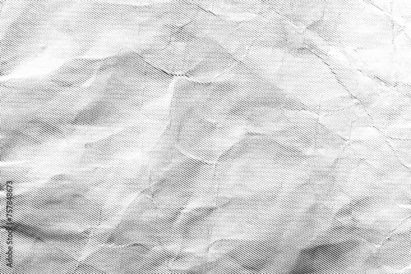 Fototapeta Abstract simple black and white newspaper halftone texture consists of different dots isolated on a white background. Geometric dotted vector shape elements pattern for presentation design or banner