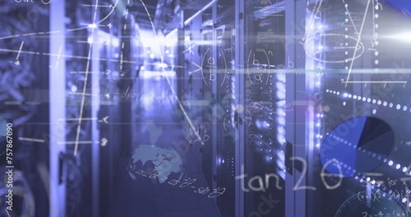 Obraz Image of data processing over server room