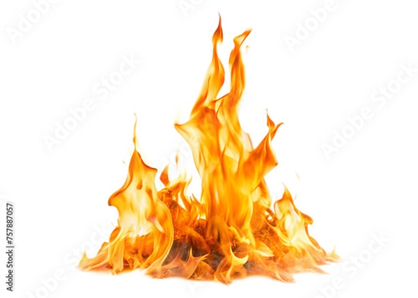 Fototapeta Fire flames isolated on white background