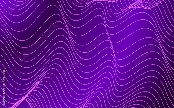 Fototapeta Abstract wavy line purple sounds vector background design