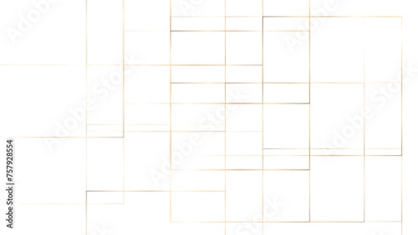 Fototapeta Elegant modern gold line background, abstract gold lines on white background with luxury shapes. Diagonal Mondrian pattern vector. Design of mosaic lines gold on white background. Design print for ill