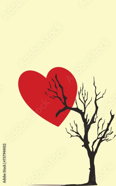 Fototapeta tree with heart