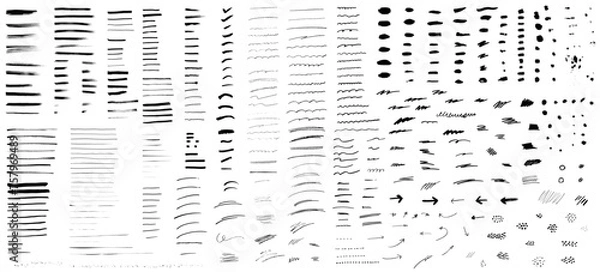 Fototapeta 手描きの線素材セット