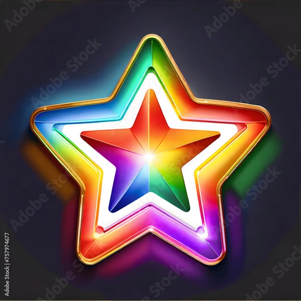 Fototapeta Radiant Rainbow Star: Illuminating Diversity and Creativity(Generative AI)