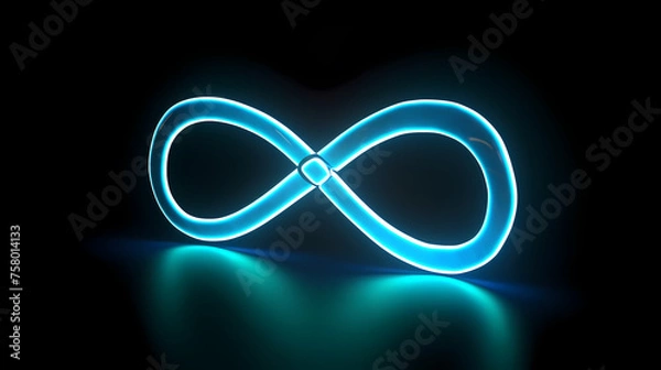 Fototapeta Infinity sign on bright neon background