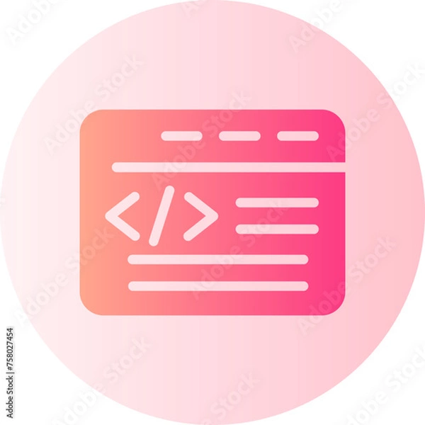 Fototapeta web coding gradient icon
