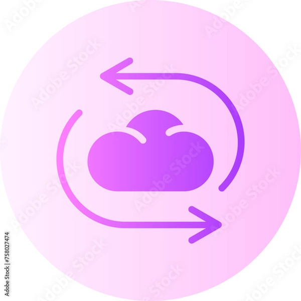 Fototapeta cloud computing gradient icon