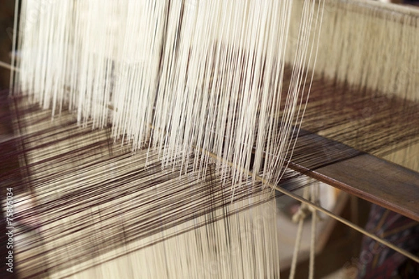 Fototapeta making handmade weaving thread