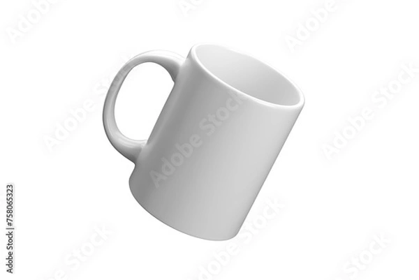 Fototapeta Mug mockup cutout / white coffee cup template