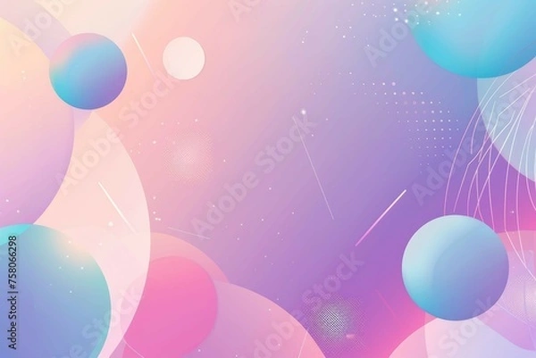 Obraz Smooth gradient with floating, digital geometric shapes