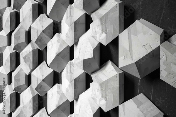 Obraz Stark monochrome digital geometric tessellation