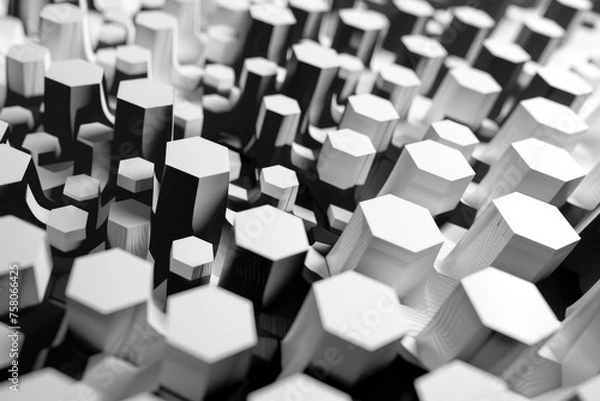 Obraz Stark monochrome digital geometric tessellation