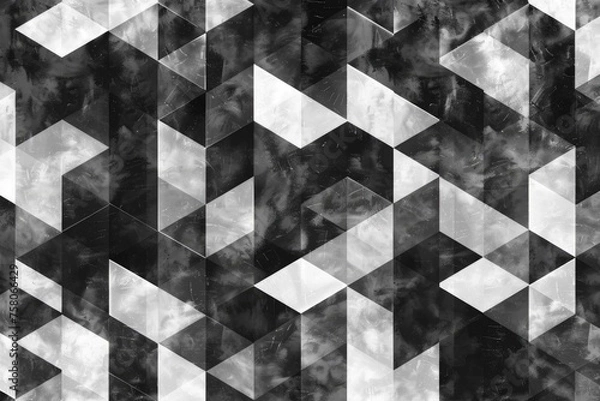 Obraz Stark monochrome digital geometric tessellation