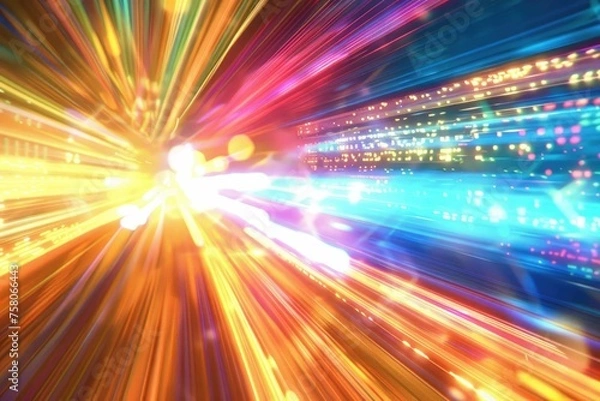 Obraz Ultra-modern digital streaks in a high-speed motion blur