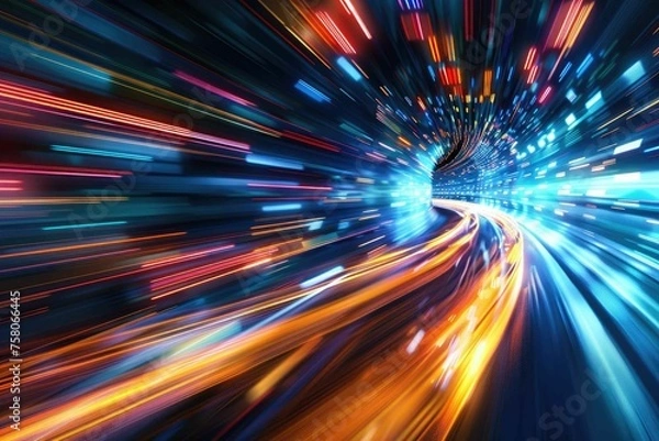 Obraz Ultra-modern digital streaks in a high-speed motion blur