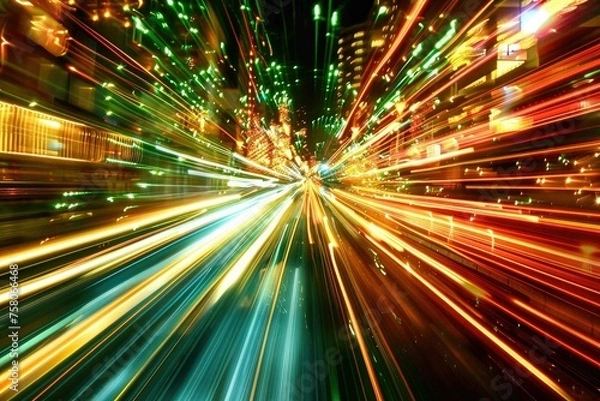 Obraz Ultra-modern digital streaks in a high-speed motion blur