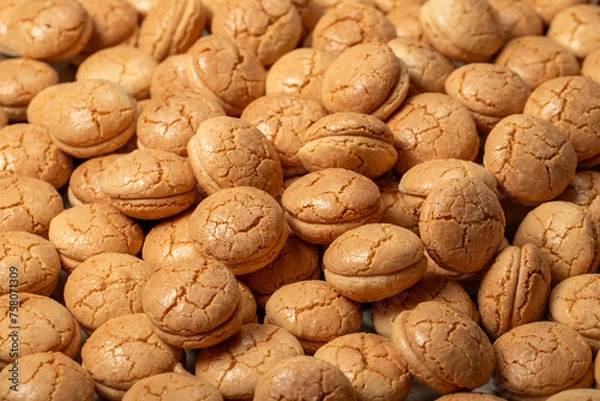 Fototapeta Almond cookies. Macaroon cookies made with almond flour. local name acibadem kurabiyesi