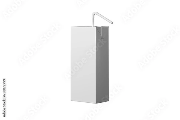 Fototapeta Juice pack mock-up. Small box on cutout background. 