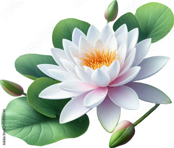 Obraz Water  Lily Tree Vector Illustration