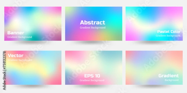 Fototapeta set of pastel gradient background