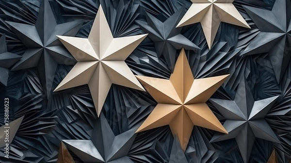 Fototapeta Geometric background with star shaped elements