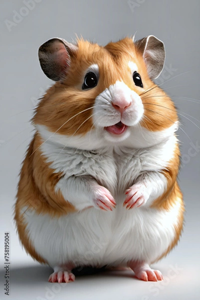 Fototapeta Generative AI full height hamster portrait