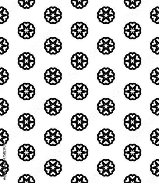 Fototapeta Black and white seamless abstract pattern. Background and backdrop. Grayscale ornamental design.