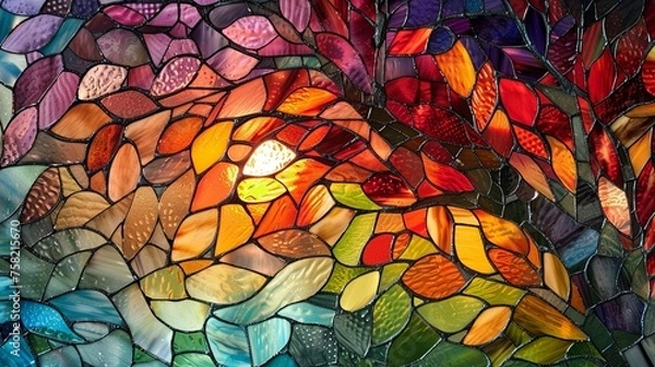Fototapeta colorful stained glass window 
